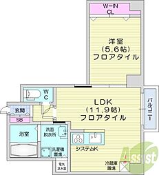 ソールタワー大通 1LDKの間取図画像