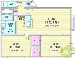 カーサ・N24 2LDKの間取図画像