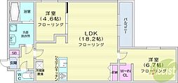 札幌市中央区南十五条西8丁目マンション 2LDKの間取図画像