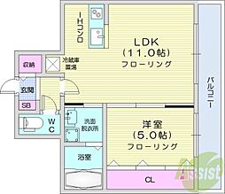 ブロス・ラ・リベルタ 1LDKの間取図画像