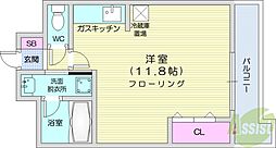 ノースAXIA ワンルームの間取図画像