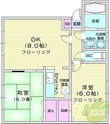 エル・ラピス 2DKの間取図画像