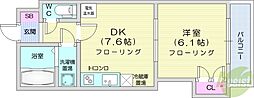 スカイパレス32 1DKの間取図画像