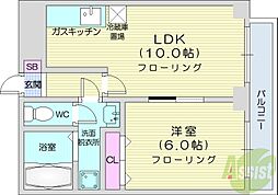 シャトーブラン25 1LDKの間取図画像