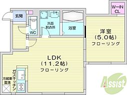 BACHIKOIVer.1 1LDKの間取図画像