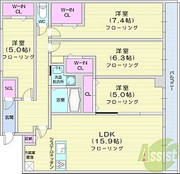 S-RESIDENCE宮の森 4LDKの間取図画像