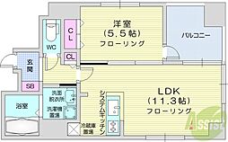 グランヴィア大通 1LDKの間取図画像