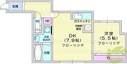 植物園テラス 1LDKの間取図画像