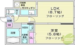 コンパートメントノースワン 1LDKの間取図画像