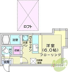 マクセル北28条A ワンルームの間取図画像