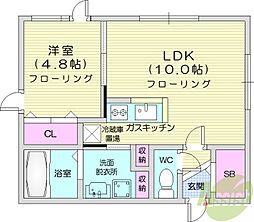 RilassaN37 1LDKの間取図画像
