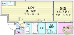 ホープ北円山 1LDKの間取図画像