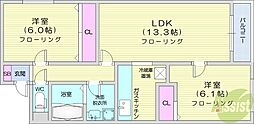 ハイツプロキオン 2LDKの間取図画像