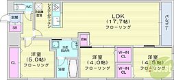 アルファスクエア円山北2条 3LDKの間取図画像