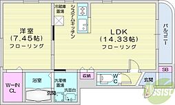 ヴィーゼエルムキャステール 1LDKの間取図画像