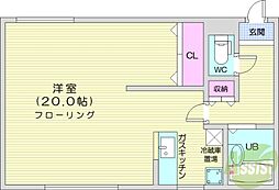 シャロングレース北34条 ワンルームの間取図画像