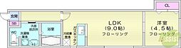 アルバローズ桑園 1LDKの間取図画像