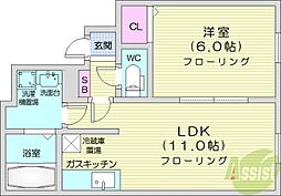 ヴィラ・フローラ 1LDKの間取図画像