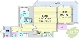 PRIMEURBAN札幌リバーフロント 1LDKの間取図画像