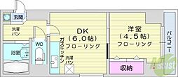 GRANDVIEW中島公園 1DKの間取図画像