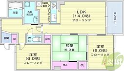 シェスタ麻生館 3LDKの間取図画像