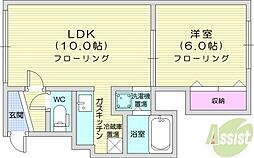 メゾン麻生 1LDKの間取図画像
