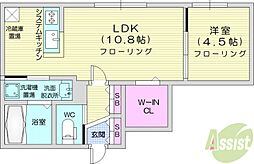 partire裏参道 1LDKの間取図画像