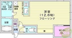 アウリィs8w9 1Kの間取図画像