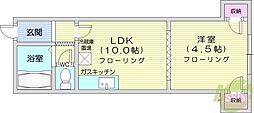 エイトアベニュー 1DKの間取図画像