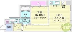 プライムアーバン大通公園1 1LDKの間取図画像