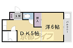 ハーティーハウス一条 3階1DKの間取り