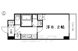 ボヌール華　西陣 5階1Kの間取り