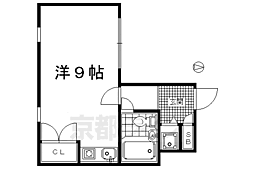 ＴＥＲＡＩＭ 4階ワンルームの間取り