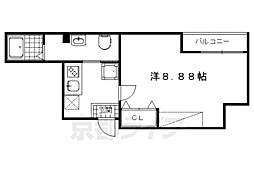 フラッティＫ＆Ｓ千本寺之内 3階1Kの間取り