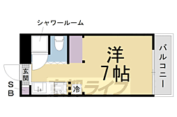 Ｂｅｓｐｏｋｅ　Ａｐａｒｔｍｅｎｔｓ　ＫＹＯＴＯ　ＴＡＩＳＨ 2階1Kの間取り