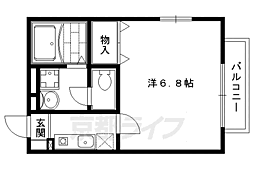 アーク舟岡 1階1Kの間取り