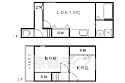 永野西賀茂貸家 2LDKの間取り