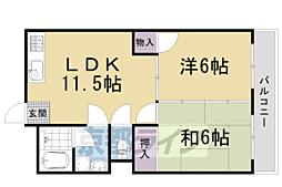 メゾンみやのまえ 3階2LDKの間取り