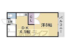 グリーンヴィレッジ 3階1DKの間取り