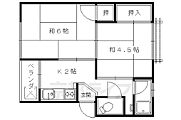 春日マンション 2Kの間取図画像