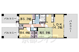 ライオンズマンション西院 2階3LDKの間取り