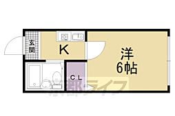 プラム四条 2階1Kの間取り