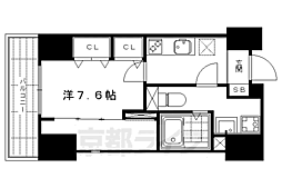 阪急京都本線 大宮駅 徒歩6分の賃貸マンション 1階1Kの間取り
