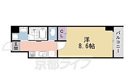 Ｖｉｎｅ　Ｏａｋ　Ｒａｂｂｉ（バインオーク　ラビ） 503 5階1Kの間取り