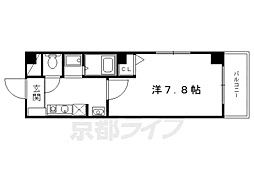 グランぺルル 7階1Kの間取り