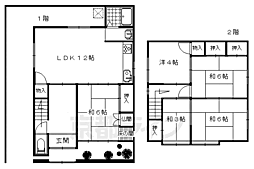嵯峨野開町貸家 5LDKの間取り