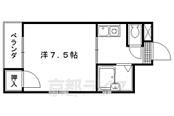 ハイツフラーデン 1階1Kの間取り