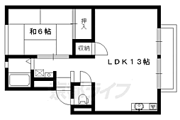 ウィンディア加茂川Ａ棟Ｂ棟 2階1LDKの間取り