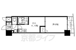 阪急京都本線 京都河原町駅 徒歩3分の賃貸マンション 10階1DKの間取り
