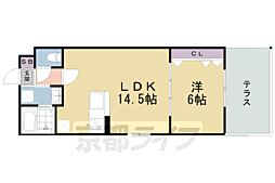 JR東海道・山陽本線 京都駅 徒歩7分の賃貸マンション 1階1LDKの間取り